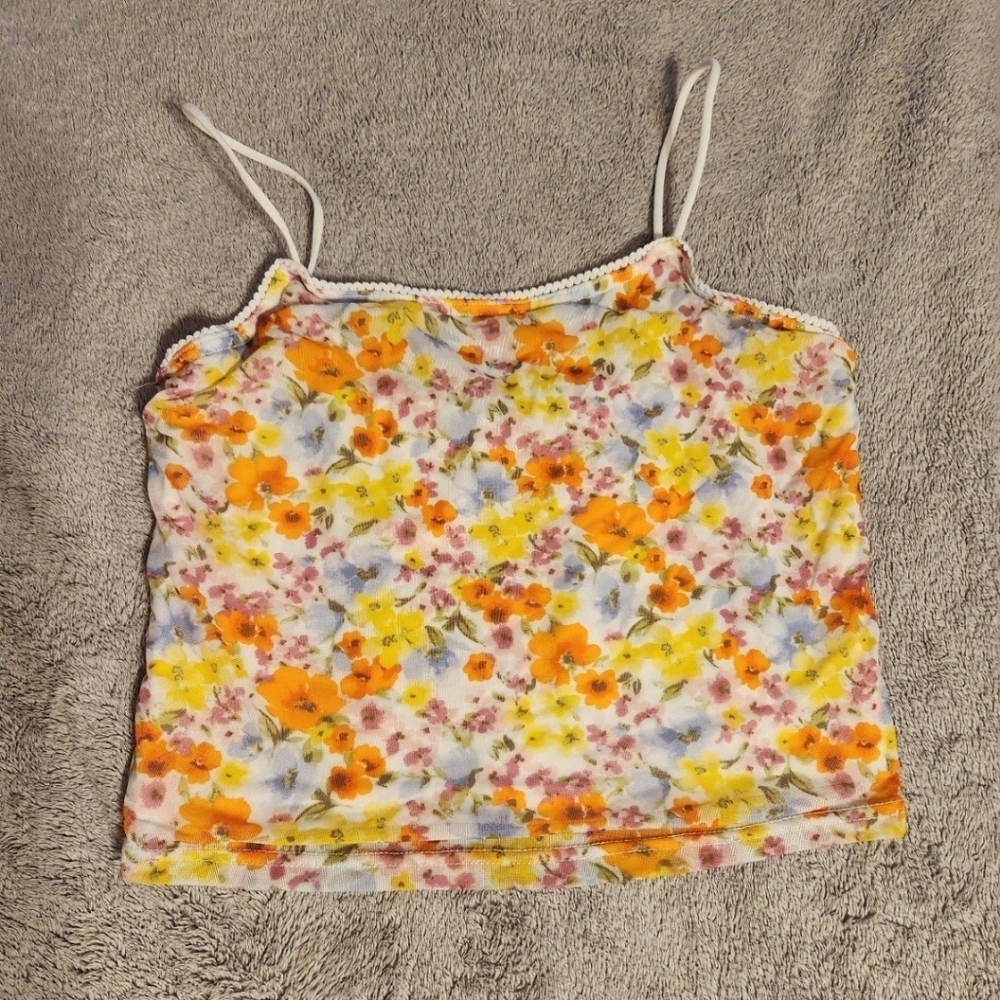 Forever 21 Floral Watercolor Cami Crop Top